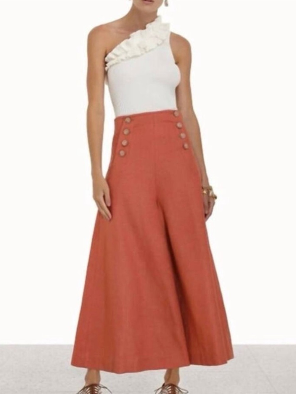Zimmermann Cream One-Shoulder Ruffle Tank
Size OP - Picture 4 of 9